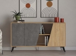 ΜΠΟΥΦΕΣ FIONA MEGAPAP ΧΡΩΜΑ ΦΥΣΙΚΟ ΟΞΙΑΣ - ΓΚΡΙ ΡΕΤΡΟ 150X35,6X82ΕΚ.