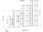 ΒΙΒΛΙΟΘΗΚΗ ΜΕΛΑΜΙΝΗΣ LIFT MEGAPAP ΧΡΩΜΑ ΛΕΥΚΟ 163,5X29X151ΕΚ.