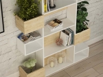ΒΙΒΛΙΟΘΗΚΗ NIHO MEGAPAP ΧΡΩΜΑ ΛΕΥΚΟ - ΦΥΣΙΚΟ ΟΞΙΑΣ 120X25,3X171ΕΚ.