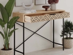 ΚΟΝΣΟΛΑ HEATON MEGAPAP ΜΕΤΑΛΛΙΚΗ - ΜΕΛΑΜΙΝΗΣ ΧΡΩΜΑ SAPPHIRE OAK 110X35,6X90ΕΚ.