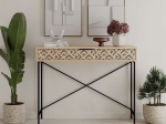ΚΟΝΣΟΛΑ HEATON MEGAPAP ΜΕΤΑΛΛΙΚΗ - ΜΕΛΑΜΙΝΗΣ ΧΡΩΜΑ SAPPHIRE OAK 110X35,6X90ΕΚ.