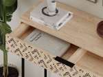 ΚΟΝΣΟΛΑ HEATON MEGAPAP ΜΕΤΑΛΛΙΚΗ - ΜΕΛΑΜΙΝΗΣ ΧΡΩΜΑ SAPPHIRE OAK 110X35,6X90ΕΚ.