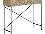 ΚΟΝΣΟΛΑ HEATON MEGAPAP ΜΕΤΑΛΛΙΚΗ - ΜΕΛΑΜΙΝΗΣ ΧΡΩΜΑ SAPPHIRE OAK 110X35,6X90ΕΚ.