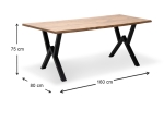 ΤΡΑΠΕΖΙ WALTER MEGAPAP MDF - ΜΕΤΑΛΛΙΚΟ ΧΡΩΜΑ ΑΚΑΚΙΑΣ 160X80X75ΕΚ.