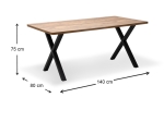 ΤΡΑΠΕΖΙ JEREMY MEGAPAP MDF - ΜΕΤΑΛΛΙΚΟ ΧΡΩΜΑ ΑΚΑΚΙΑΣ 140X80X75ΕΚ.