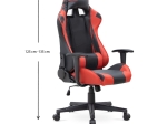 ΚΑΡΕΚΛΑ ΓΡΑΦΕΙΟΥ GAMING ALONSO MEGAPAP ΑΠΟ ΤΕΧΝΟΔΕΡΜΑ ΧΡΩΜΑ ΚΟΚΚΙΝΟ - ΜΑΥΡΟ 67X70X125/135 ΕΚ.