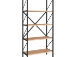 ΒΙΒΛΙΟΘΗΚΗ JOCASTA MEGAPAP ΜΕΤΑΛΛΙΚΗ - ΜΕΛΑΜΙΝΗΣ ΧΡΩΜΑ PINE OAK 66X34X160ΕΚ.