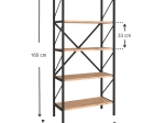 ΒΙΒΛΙΟΘΗΚΗ JOCASTA MEGAPAP ΜΕΤΑΛΛΙΚΗ - ΜΕΛΑΜΙΝΗΣ ΧΡΩΜΑ PINE OAK 66X34X160ΕΚ.
