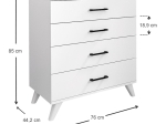 ΣΥΡΤΑΡΙΕΡΑ ΜΕΛΑΜΙΝΗΣ DACOTA MEGAPAP ΧΡΩΜΑ ΛΕΥΚΟ 76X44X86,4ΕΚ.