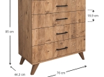 ΣΥΡΤΑΡΙΕΡΑ ΜΕΛΑΜΙΝΗΣ DACOTA MEGAPAP ΧΡΩΜΑ PINE OAK 76X44X86,4ΕΚ.