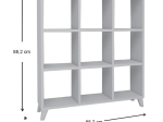 ΒΙΒΛΙΟΘΗΚΗ ΜΕΛΑΜΙΝΗΣ SAUL MEGAPAP ΧΡΩΜΑ ΛΕΥΚΟ 88,2X20X88,2ΕΚ.