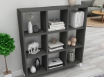 ΒΙΒΛΙΟΘΗΚΗ ΜΕΛΑΜΙΝΗΣ SAUL MEGAPAP ΧΡΩΜΑ ΑΝΘΡΑΚΙ 88,2X20X88,2ΕΚ.