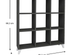 ΒΙΒΛΙΟΘΗΚΗ ΜΕΛΑΜΙΝΗΣ SAUL MEGAPAP ΧΡΩΜΑ ΑΝΘΡΑΚΙ 88,2X20X88,2ΕΚ.
