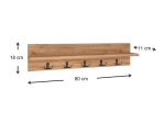 ΚΡΕΜΑΣΤΡΑ ΤΟΙΧΟΥ KERY MEGAPAP ΑΠΟ ΜΕΛΑΜΙΝΗ ΧΡΩΜΑ PINE OAK 80X11X18ΕΚ.