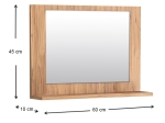 ΚΑΘΡΕΦΤΗΣ ΜΠΑΝΙΟΥ DEVLIN MEGAPAP ΑΠΟ ΜΕΛΑΜΙΝΗ ΧΡΩΜΑ PINE OAK 60X10X45ΕΚ.