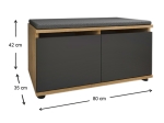 ΠΑΠΟΥΤΣΟΘΗΚΗ ΜΕΛΑΜΙΝΗΣ TWAIN MEGAPAP 8 ΖΕΥΓΩΝ ΧΡΩΜΑ SAPPHIRE OAK - ΑΝΘΡΑΚΙ 80X35X42ΕΚ.
