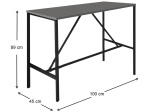 ΤΡΑΠΕΖΙ ΜΠΑΡ - STAND CREGO MEGAPAP ΜΕΤΑΛΛΙΚΟ - ΜΕΛΑΜΙΝΗΣ ΧΡΩΜΑ ΑΝΘΡΑΚΙ - ΜΑΥΡΟ 100X45X89ΕΚ.