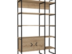 ΒΙΒΛΙΟΘΗΚΗ EDUARDO MEGAPAP ΜΕΤΑΛΛΙΚΗ - ΜΕΛΑΜΙΝΗΣ ΧΡΩΜΑ SAPPHIRE OAK 120X39X180ΕΚ.