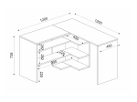 ΓΡΑΦΕΙΟ ΕΡΓΑΣΙΑΣ STYLO MEGAPAP ΧΡΩΜΑ SAPPHIRE OAK -  ΑΝΘΡΑΚΙ 120X120X73,8ΕΚ.