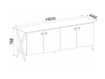 ΜΠΟΥΦΕΣ ΜΕΛΑΜΙΝΗΣ LOUKIA MEGAPAP ΧΡΩΜΑ VINTAGE PATIK 180X44,8X76,8ΕΚ.