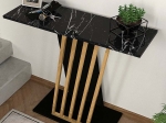 ΚΟΝΣΟΛΑ GRAVITY MEGAPAP ΧΡΩΜΑ ΜΑΥΡΟ ΕΦΕ ΜΑΡΜΑΡΟΥ - ΧΡΥΣΟ 90X29,6X76,8ΕΚ.