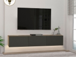 ΕΠΙΠΛΟ ΤΗΛΕΟΡΑΣΗΣ ΕΠΙΤΟΙΧΙΟ DAMLA MEGAPAP ΜΕ LED ΧΡΩΜΑ SAPPHIRE OAK - ΑΝΘΡΑΚΙ 180X29,5X29,5ΕΚ.
