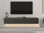 ΕΠΙΠΛΟ ΤΗΛΕΟΡΑΣΗΣ ΕΠΙΤΟΙΧΙΟ DAMLA MEGAPAP ΜΕ LED ΧΡΩΜΑ SAPPHIRE OAK - ΑΝΘΡΑΚΙ 180X29,5X29,5ΕΚ.