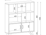 ΒΙΒΛΙΟΘΗΚΗ ΜΕΛΑΜΙΝΗΣ DONATI MEGAPAP ΧΡΩΜΑ ΛΕΥΚΟ - SAPPHIRE OAK 90X22X105ΕΚ.