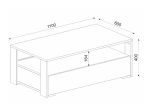 ΤΡΑΠΕΖΑΚΙ ΣΑΛΟΝΙΟΥ BALINA MEGAPAP ΧΡΩΜΑ ΛΕΥΚΟ 110X60X40ΕΚ.