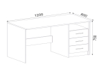 ΓΡΑΦΕΙΟ ΕΡΓΑΣΙΑΣ ELDORIS MEGAPAP ΧΡΩΜΑ ΛΕΥΚΟ 120X60X75ΕΚ.