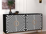 ΜΠΟΥΦΕΣ GRADEL MEGAPAP ΧΡΩΜΑ ΜΑΥΡΟ - ΑΣΠΡΟΜΑΥΡΟ 150X35X83,6ΕΚ.