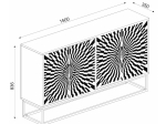 ΜΠΟΥΦΕΣ GRADEL MEGAPAP ΧΡΩΜΑ ΜΑΥΡΟ - ΑΣΠΡΟΜΑΥΡΟ 150X35X83,6ΕΚ.