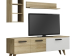 ΣΥΝΘΕΣΗ ΤΗΛΕΟΡΑΣΗΣ PIENZA MEGAPAP ΑΠΟ ΜΕΛΑΜΙΝΗ ΧΡΩΜΑ SAPPHIRE OAK - ΛΕΥΚΟ 140X30X46ΕΚ.