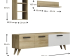 ΣΥΝΘΕΣΗ ΤΗΛΕΟΡΑΣΗΣ PIENZA MEGAPAP ΑΠΟ ΜΕΛΑΜΙΝΗ ΧΡΩΜΑ SAPPHIRE OAK - ΛΕΥΚΟ 140X30X46ΕΚ.