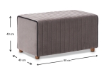ΣΚΑΜΠΩ MABEL MEGAPAP ΒΕΛΟΥΔΙΝΟ ΧΡΩΜΑ ΓΚΡΙ 80X40X40ΕΚ.