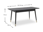 ΤΡΑΠΕΖΙ NERO MEGAPAP ΕΠΕΚΤΕΙΝΟΜΕΝΟ ΑΠΟ MDF/ ΞΥΛΟ ΧΡΩΜΑ ΜΑΥΡΟ ΕΦΕ ΜΑΡΜΑΡΟΥ 124/152X80X74ΕΚ.