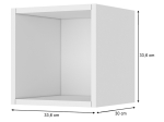 ΚΟΜΟΔΙΝΟ ΕΠΙΤΟΙΧΙΟ OLIVER MEGAPAP ΧΡΩΜΑ ΛΕΥΚΟ 33,6X30X33,6ΕΚ.