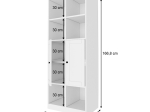 ΒΙΒΛΙΟΘΗΚΗ ΜΕ ΝΤΟΥΛΑΠΙ FELIX MEGAPAP ΧΡΩΜΑ ΛΕΥΚΟ 65,4X40X166,8ΕΚ.