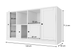 ΜΠΟΥΦΕΣ FELIX MEGAPAP ΧΡΩΜΑ ΛΕΥΚΟ 129X40X71,4ΕΚ.