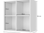 ΒΙΒΛΙΟΘΗΚΗ OLIVER MEGAPAP ΧΡΩΜΑ ΛΕΥΚΟ 65,4X30X65,4ΕΚ.