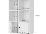 ΒΙΒΛΙΟΘΗΚΗ FELIX MEGAPAP ΧΡΩΜΑ ΛΕΥΚΟ 65,4X30X97,2ΕΚ.