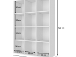 ΒΙΒΛΙΟΘΗΚΗ OLIVER MEGAPAP ΧΡΩΜΑ ΛΕΥΚΟ 97,2X30X129ΕΚ.