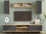 ΣΥΝΘΕΣΗ ΤΗΛΕΟΡΑΣΗΣ TOKYO MEGAPAP ΧΡΩΜΑ SAPPHIRE OAK - ΑΝΘΡΑΚΙ 170X37X45ΕΚ.