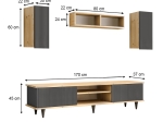 ΣΥΝΘΕΣΗ ΤΗΛΕΟΡΑΣΗΣ TOKYO MEGAPAP ΧΡΩΜΑ SAPPHIRE OAK - ΑΝΘΡΑΚΙ 170X37X45ΕΚ.