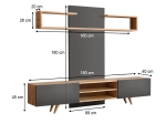 ΣΥΝΘΕΣΗ ΤΗΛΕΟΡΑΣΗΣ GIACOMO MEGAPAP ΧΡΩΜΑ SAPPHIRE OAK - ΑΝΘΡΑΚΙ 180X40X45ΕΚ.