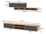ΣΥΝΘΕΣΗ ΤΗΛΕΟΡΑΣΗΣ SERINE MEGAPAP ΧΡΩΜΑ SAPPHIRE OAK - ΑΝΘΡΑΚΙ 170X37X45ΕΚ.