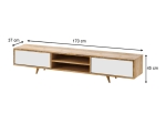 ΕΠΙΠΛΟ ΤΗΛΕΟΡΑΣΗΣ SERINE MEGAPAP ΧΡΩΜΑ SAPPHIRE OAK - ΛΕΥΚΟ 170X37X45ΕΚ.