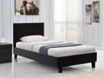 ΚΡΕΒΑΤΙ NEVIL PAKOWORLD 100X200 PU ΧΡΩΜΑ ΜΑΥΡΟ ΜΑΤ