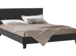 ΚΡΕΒΑΤΙ NEVIL PAKOWORLD 150X200 PU ΧΡΩΜΑ ΜΑΥΡΟ ΜΑΤ