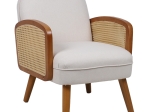 ΠΟΛΥΘΡΟΝΑ RICCO PAKOWORLD ΥΦΑΣΜΑ ΜΠΕΖ-PE RATTAN ΦΥΣΙΚΟ-RUBBERWOOD ΚΑΡΥΔΙ